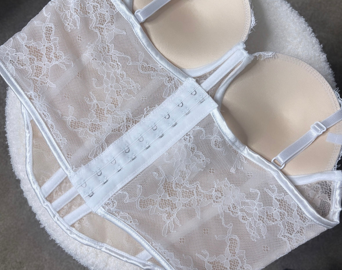 White Lace Corset Top