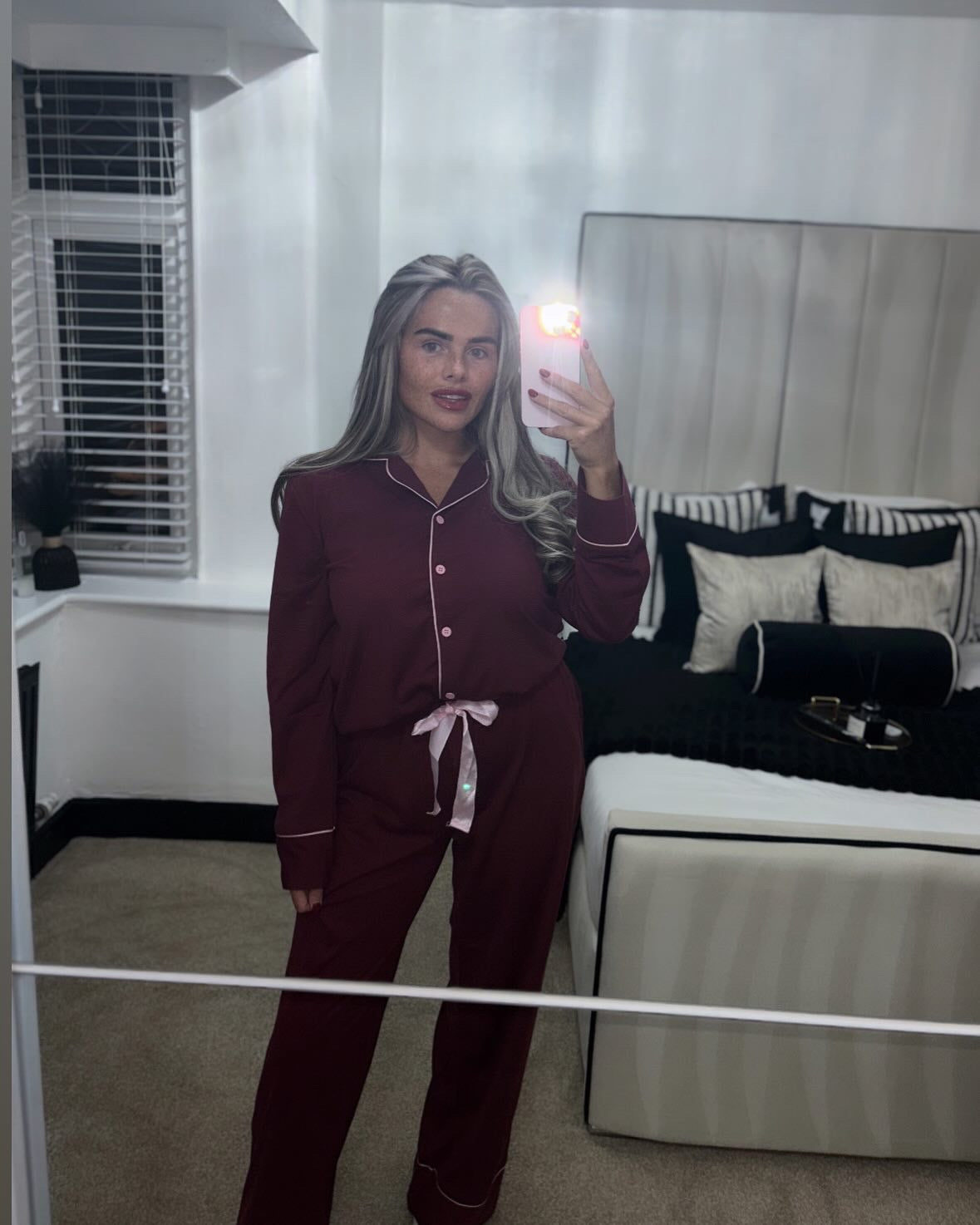 Women’s Burgundy Pyjama Set