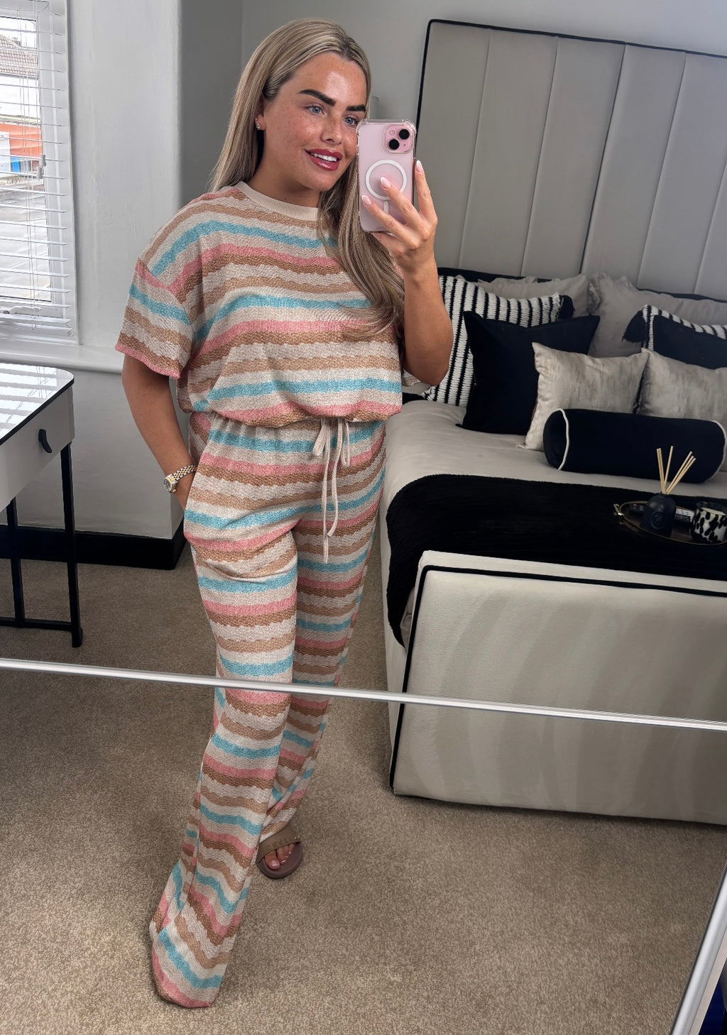 Shimmer Stripe Lounge Set