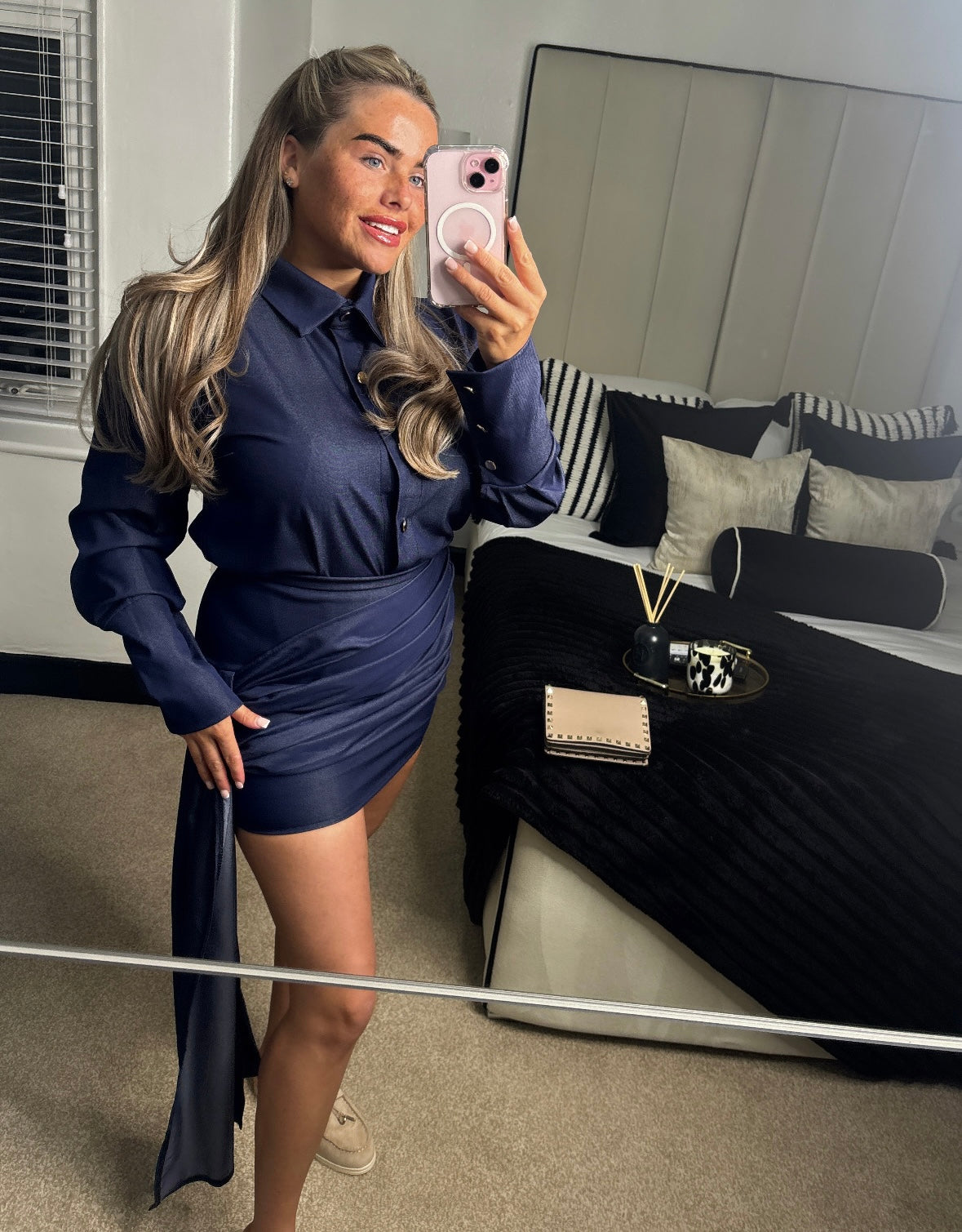 Draped Shirt & Skirt Co ord
