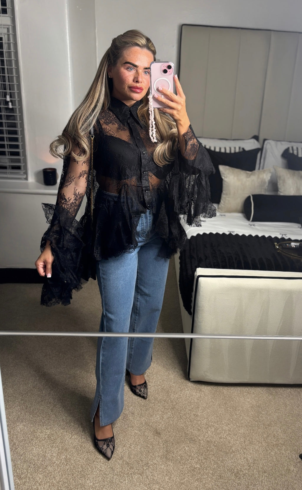 Amélie Lace Ruffle Blouse