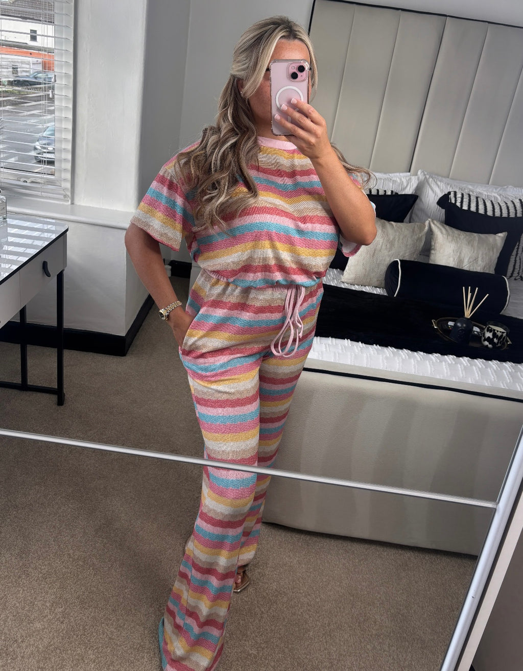 Shimmer Stripe Lounge Set