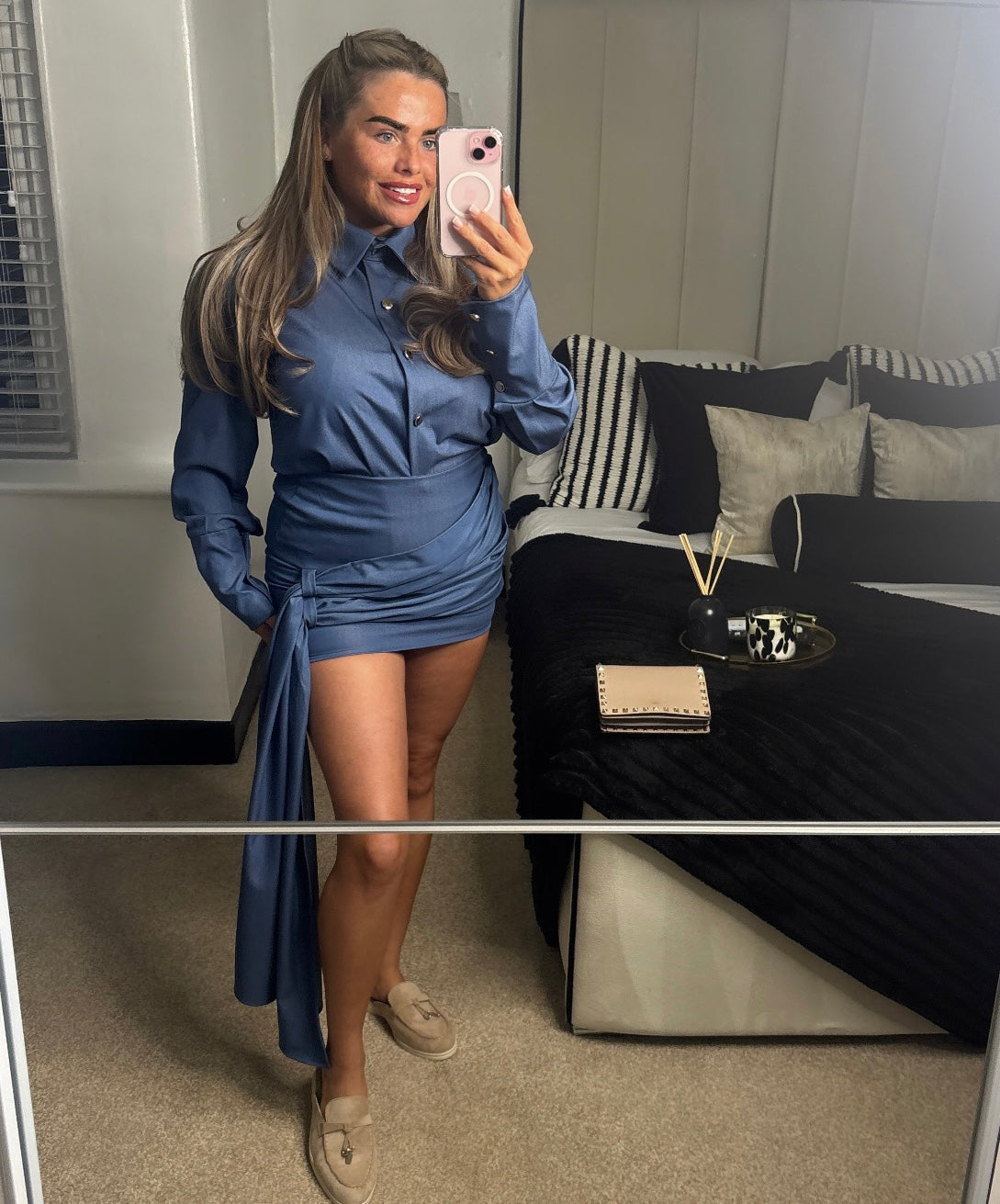 Draped Shirt & Skirt Co ord