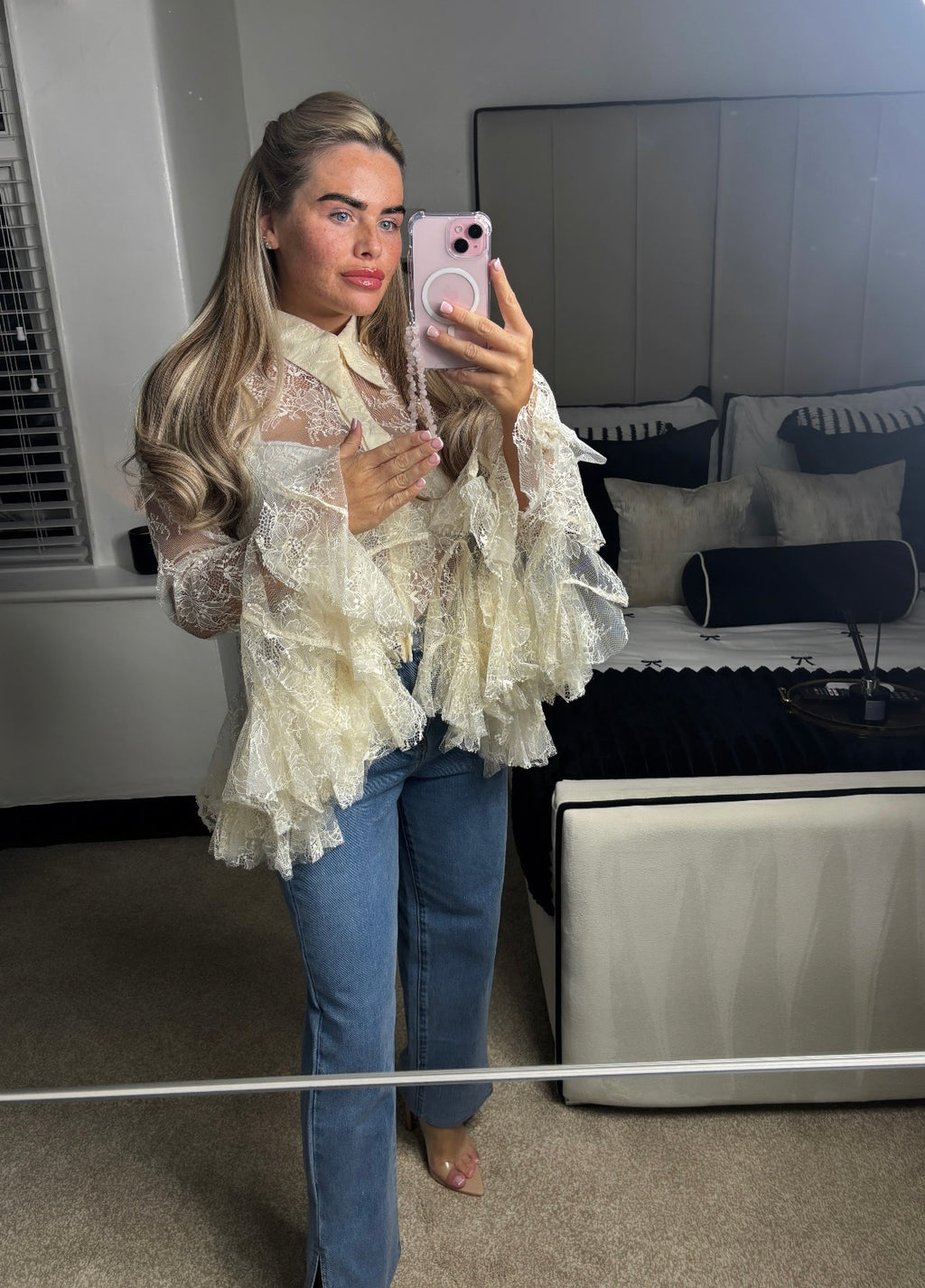 Amélie Lace Ruffle Blouse