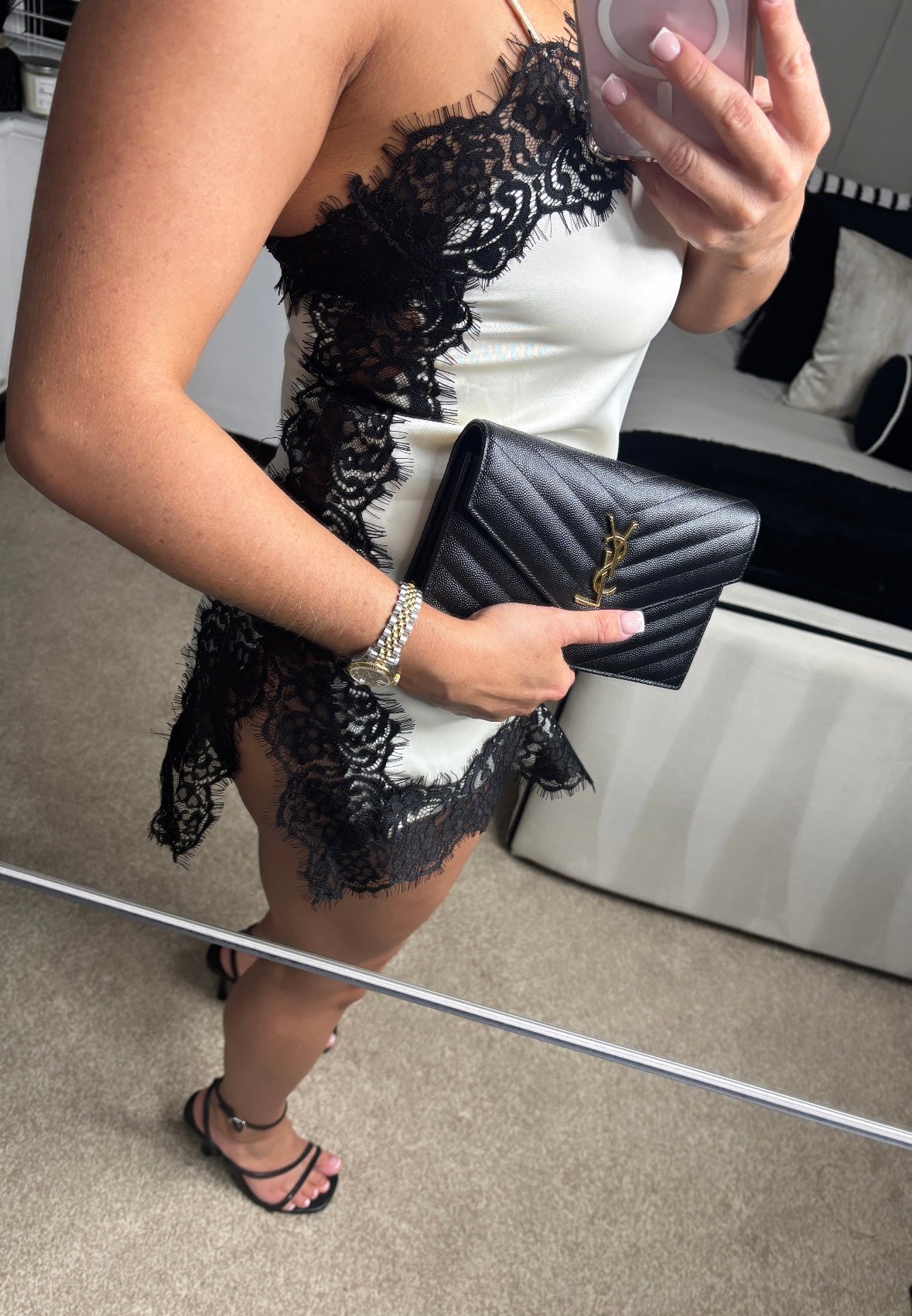 Satin Lace Cami Dress