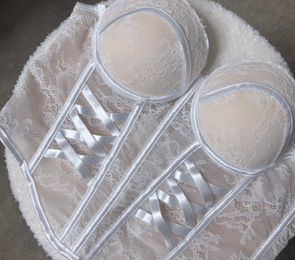 White Lace Corset Top