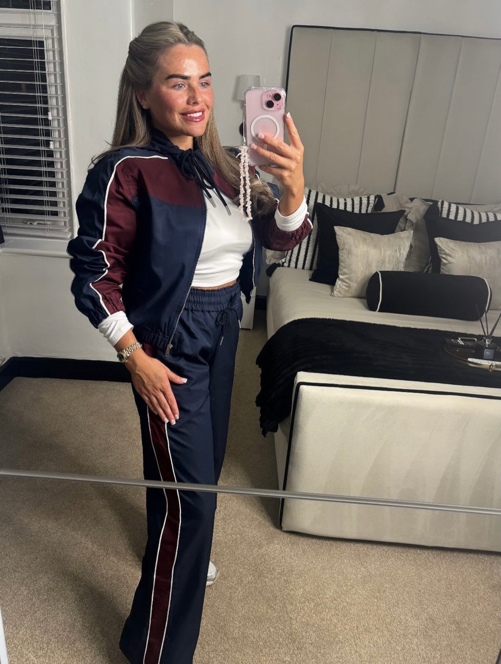 Navy Contrast With Panel - Tracksuit