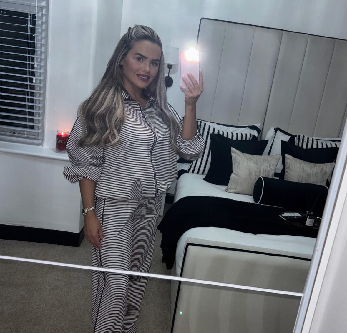 Striped Zip Up Lounge Set