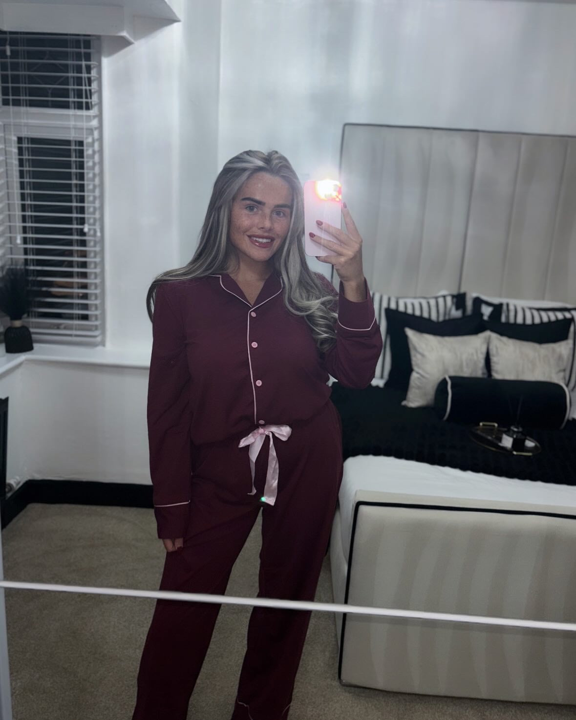 Women’s Burgundy Pyjama Set