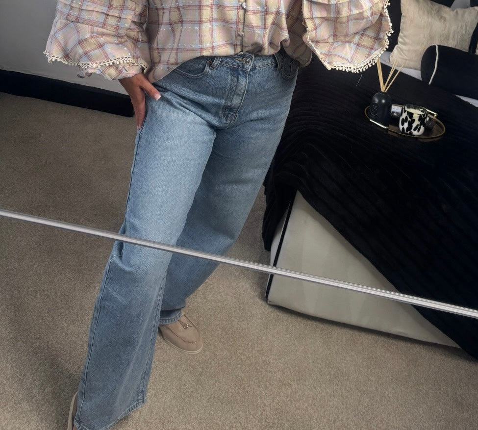 Light Wash Wide Leg Jeans